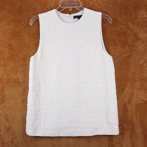 ALEXANDER WANG Womens Top Size 4 Cream Sleeveless Embroidered 100% Silk Lined